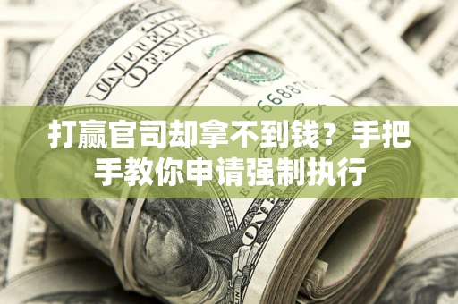 武汉打赢官司却拿不到钱？手把手教你申请强制执行