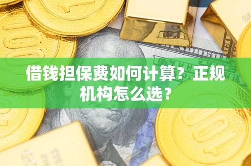 武汉借钱担保费如何计算？正规机构怎么选？